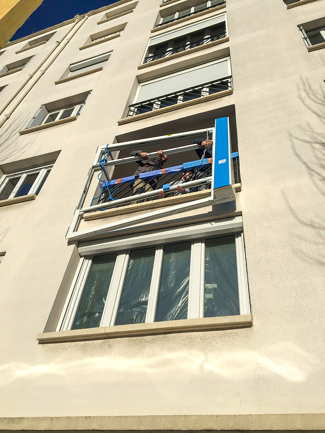 Levage d'un bloc baie à Bouguenais - Nant'Artisans